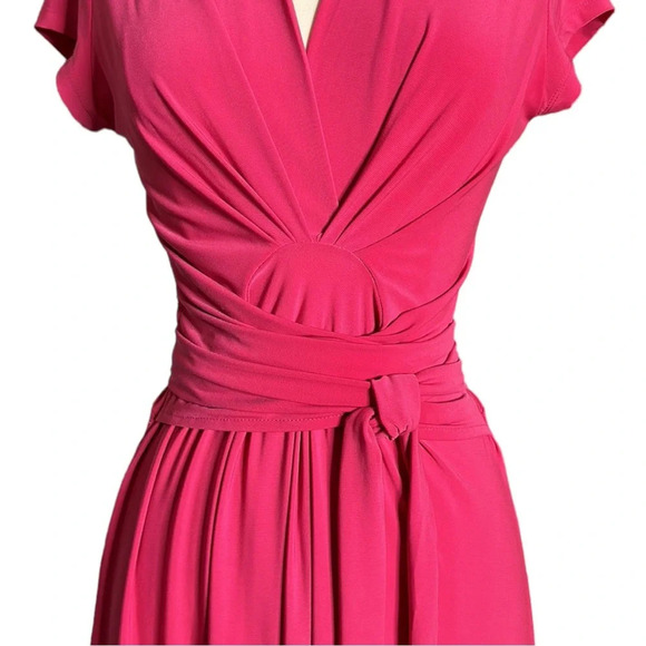 IMAN High Low Pink Cinched Waist Midi Dress, Size Small - Picture 10 of 15